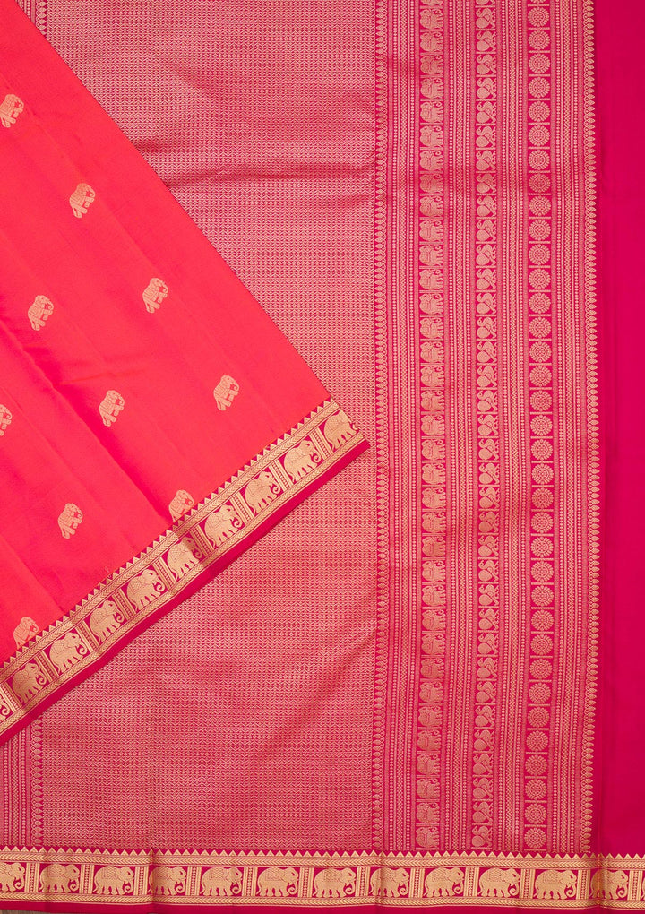 Orange Zariwork Pure Silk Saree