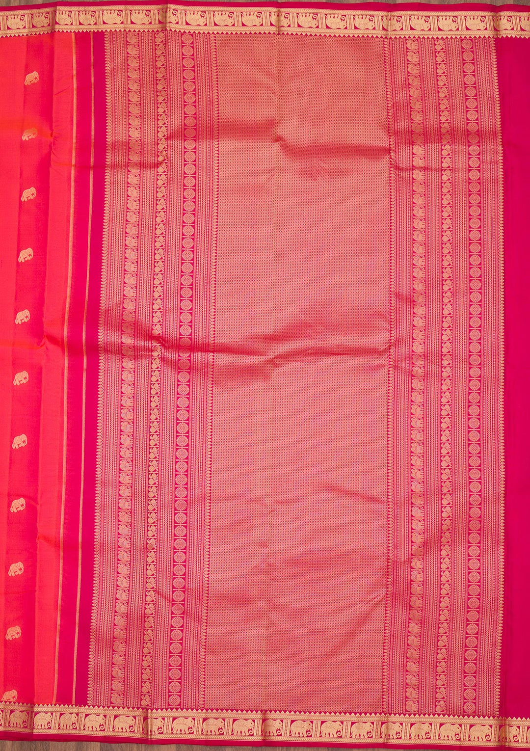 Orange Zariwork Pure Silk Saree