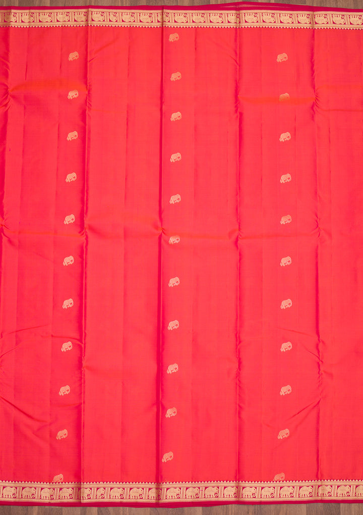 Orange Zariwork Pure Silk Saree