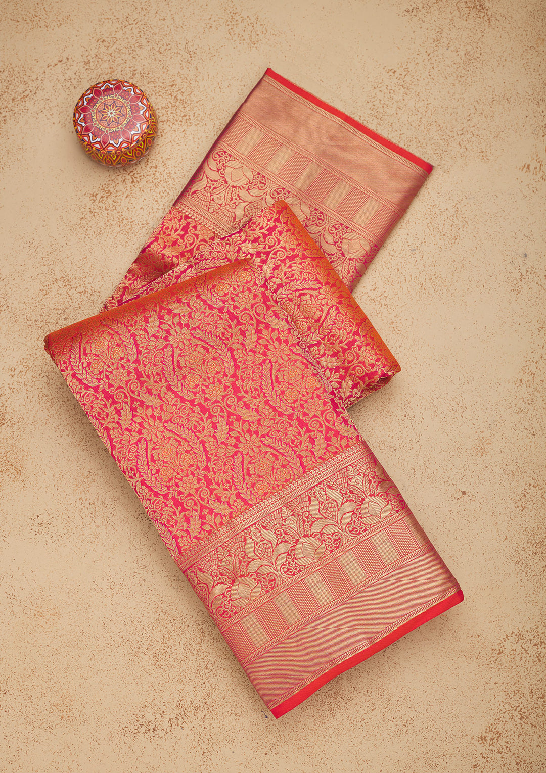 Orange Zariwork Pure Silk Saree