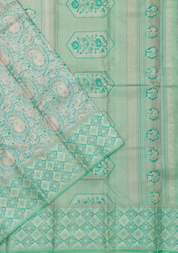 Sea Green Zariwork Pure Silk Saree