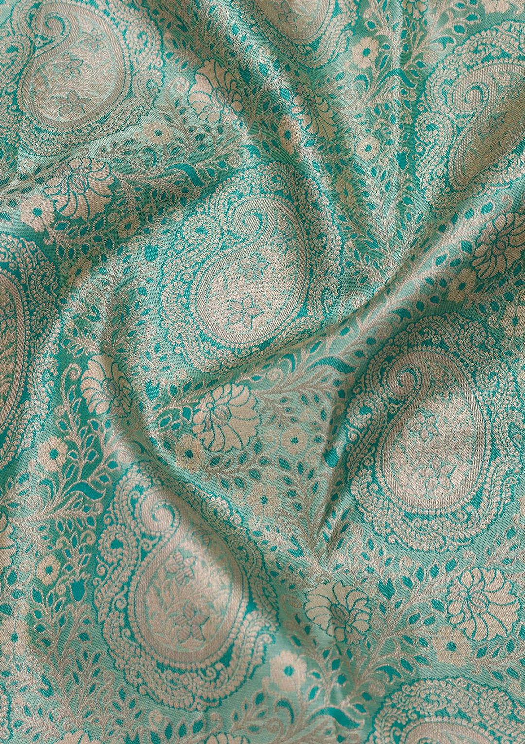 Sea Green Zariwork Pure Silk Saree