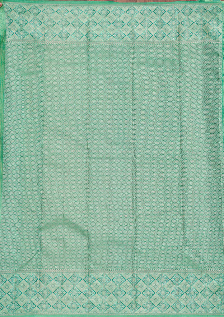 Sea Green Zariwork Pure Silk Saree