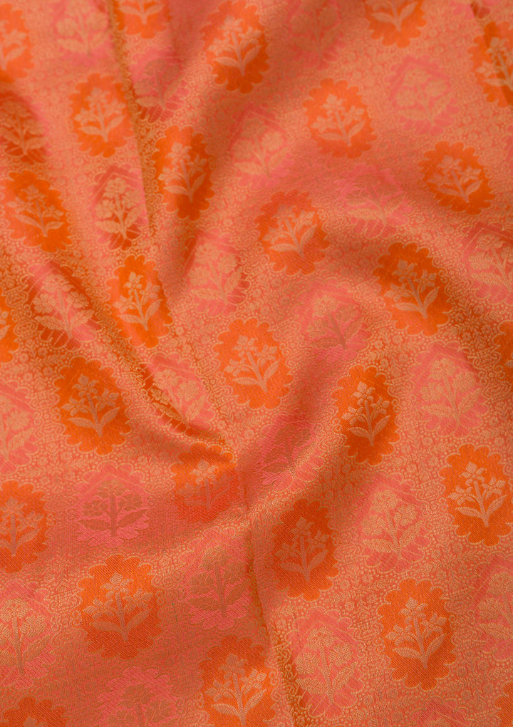 Orange Zariwork Pure Silk Saree