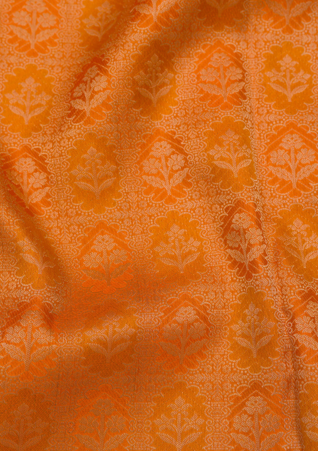 Orange Zariwork Pure Silk Saree