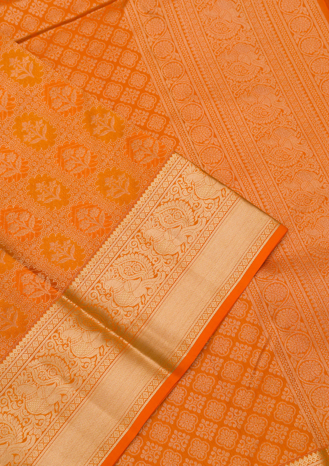 Orange Zariwork Pure Silk Saree