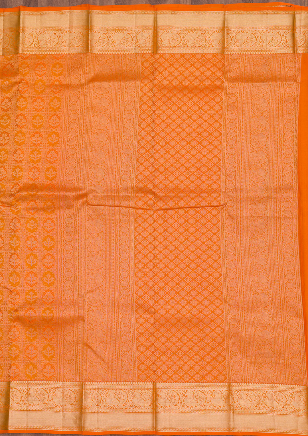 Orange Zariwork Pure Silk Saree