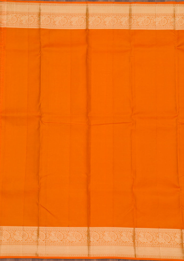 Orange Zariwork Pure Silk Saree