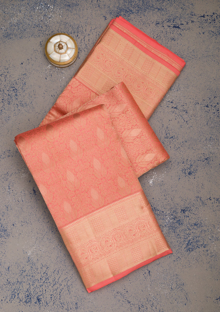 Orange Zariwork Pure Silk Saree