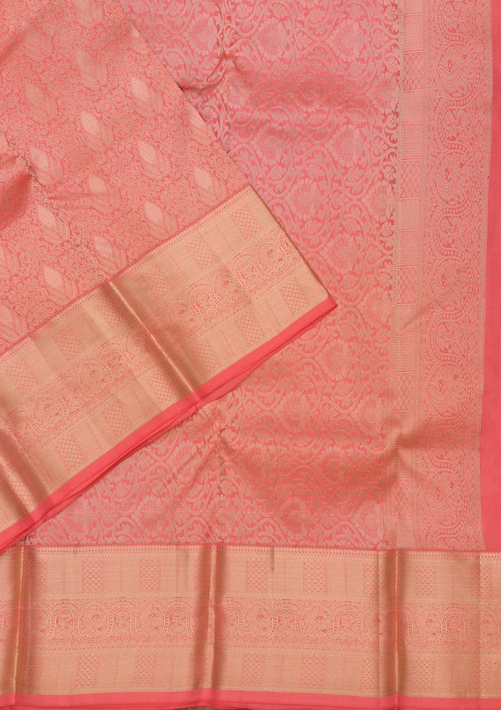 Orange Zariwork Pure Silk Saree