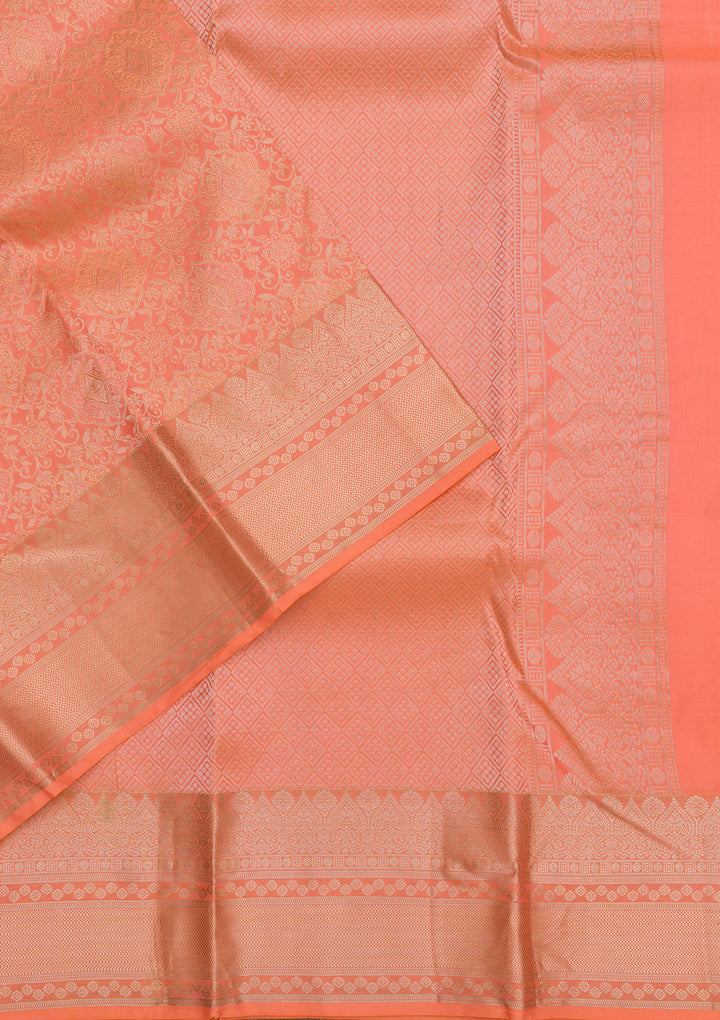 Orange Zariwork Pure Silk Saree