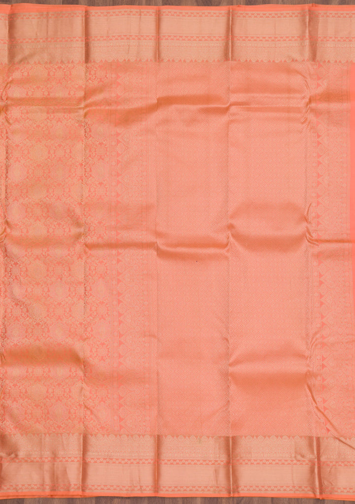 Orange Zariwork Pure Silk Saree
