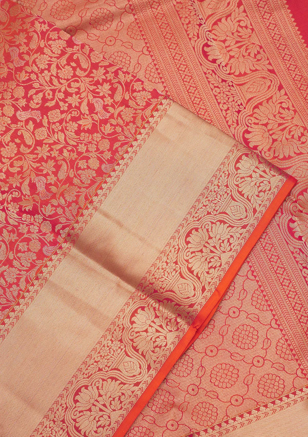 Orange Zariwork Pure Silk Saree