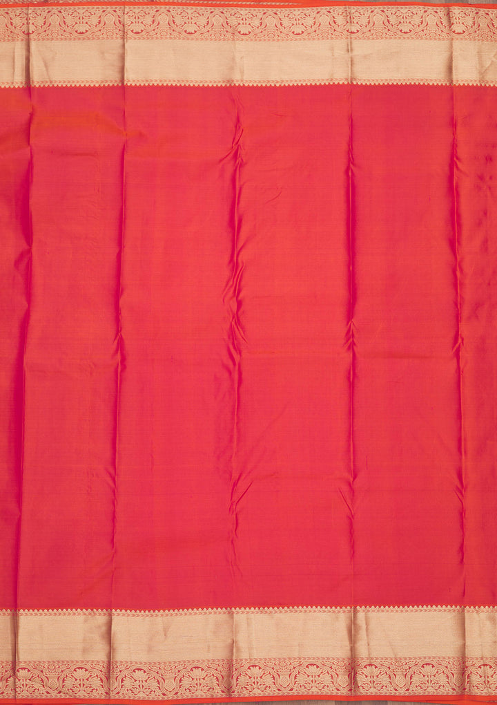 Orange Zariwork Pure Silk Saree