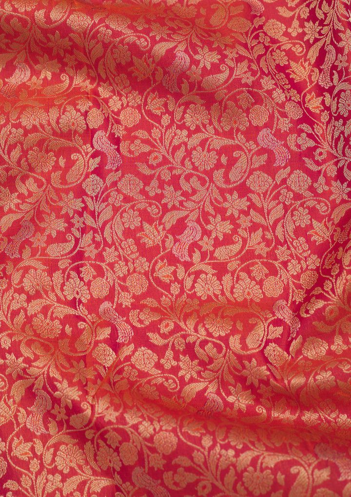 Orange Zariwork Pure Silk Saree