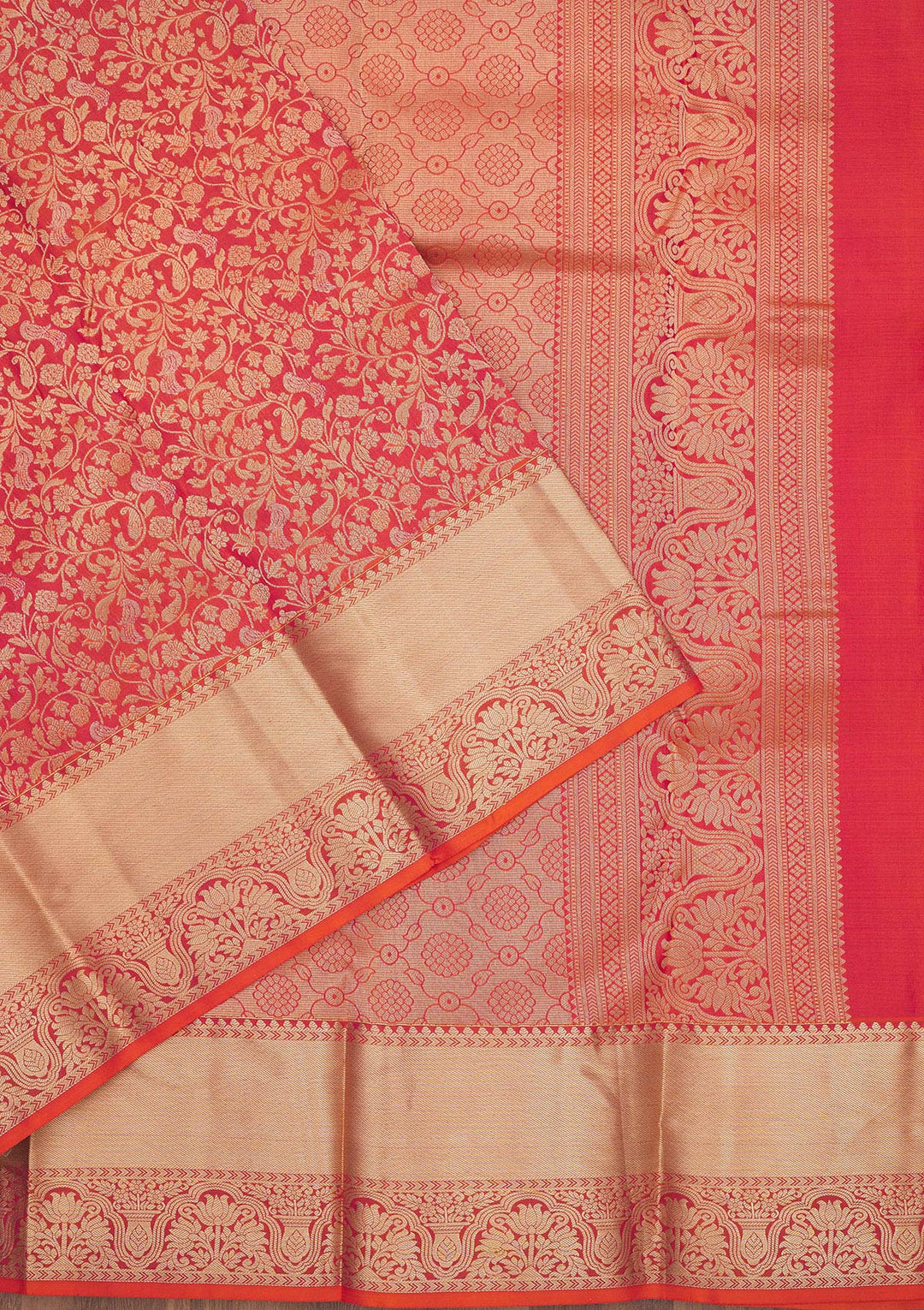 Orange Zariwork Pure Silk Saree