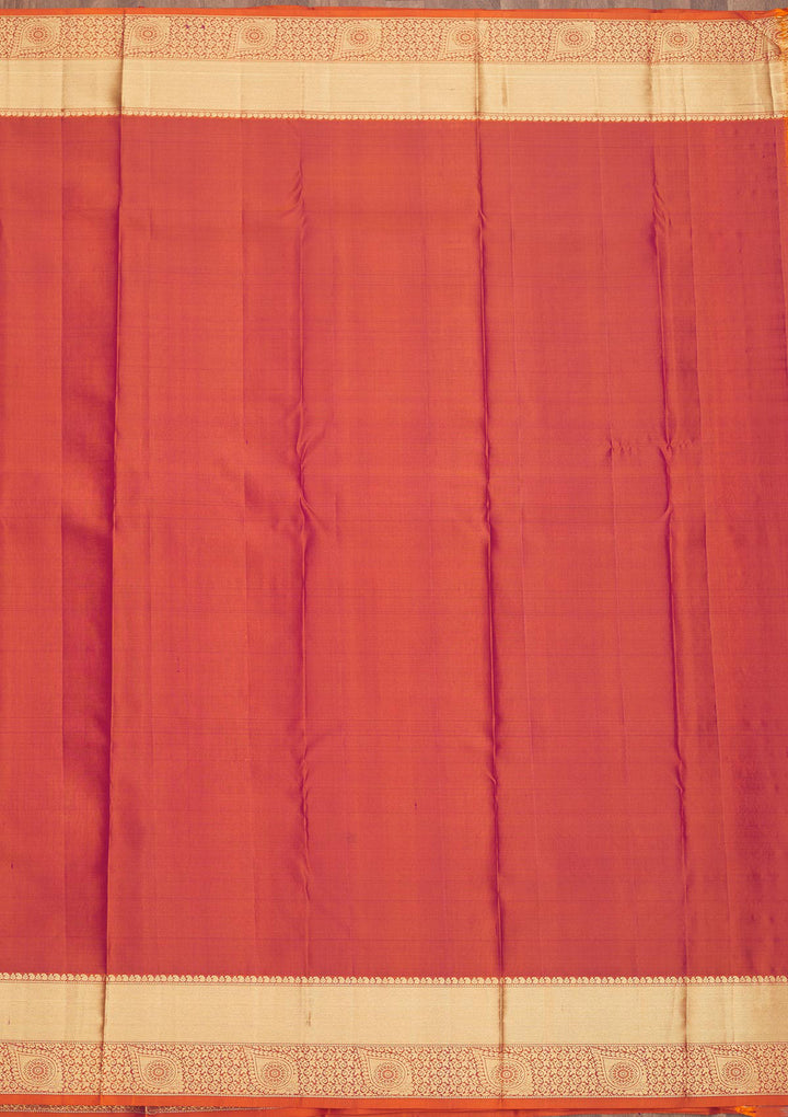 Orange Zariwork Pure Silk Saree