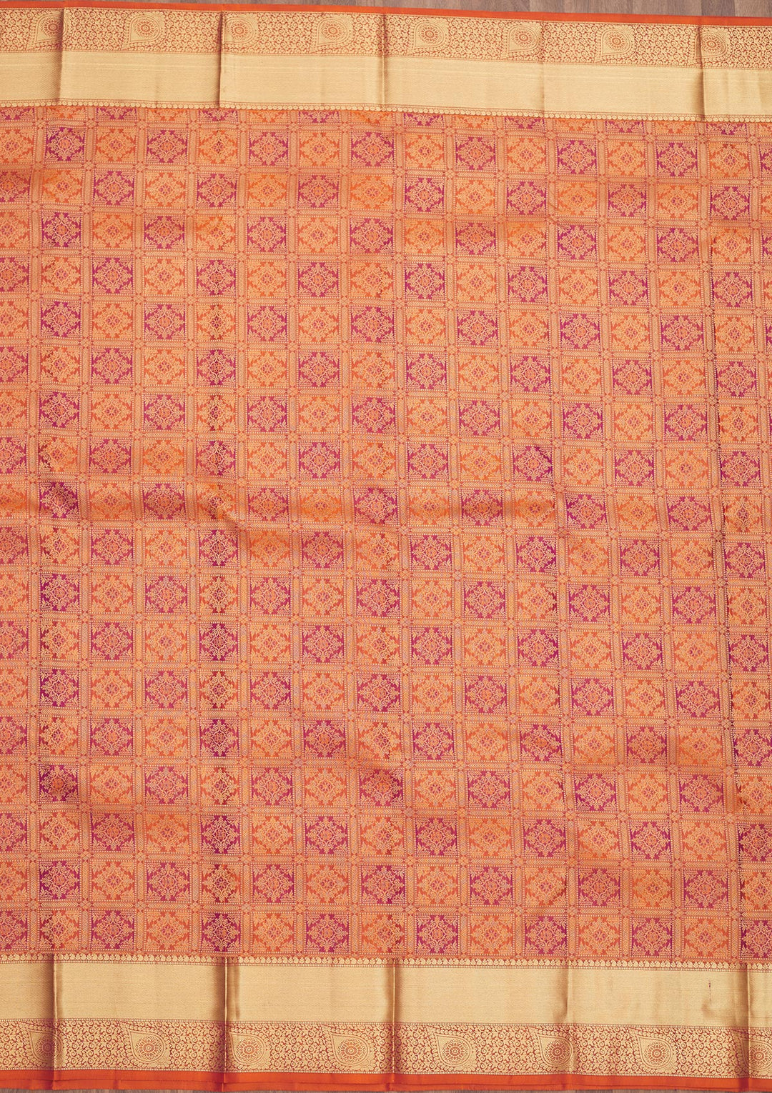 Orange Zariwork Pure Silk Saree