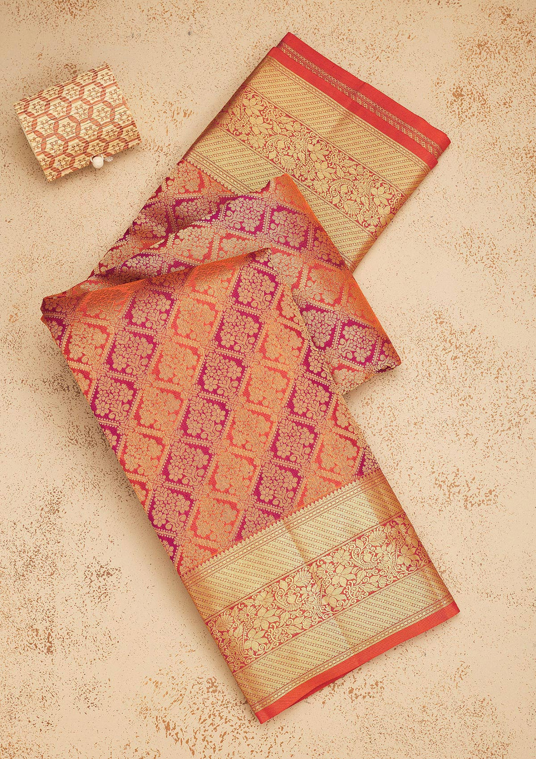 Orange Zariwork Pure Silk Saree