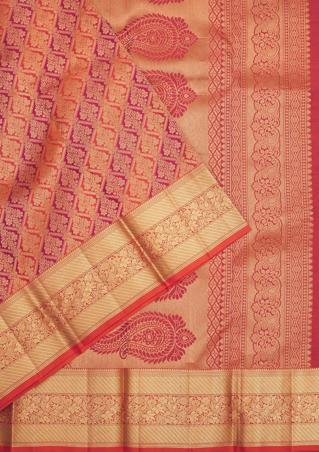 Orange Zariwork Pure Silk Saree