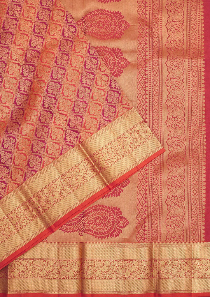 Orange Zariwork Pure Silk Saree