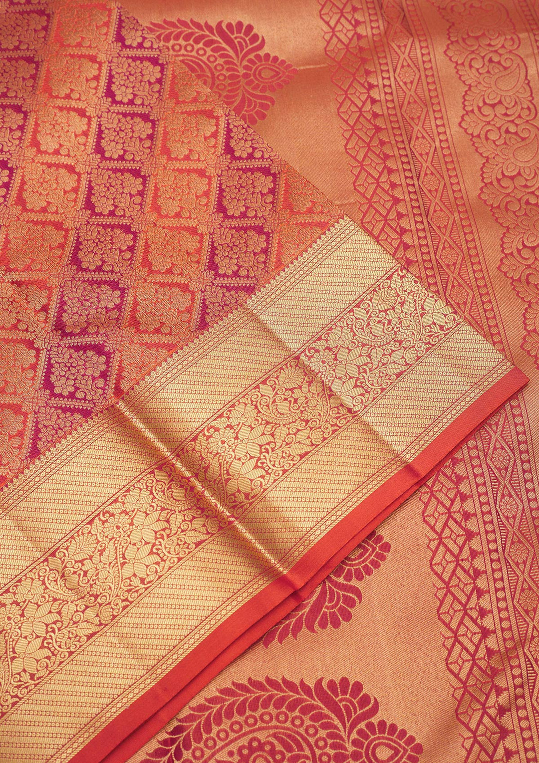Orange Zariwork Pure Silk Saree