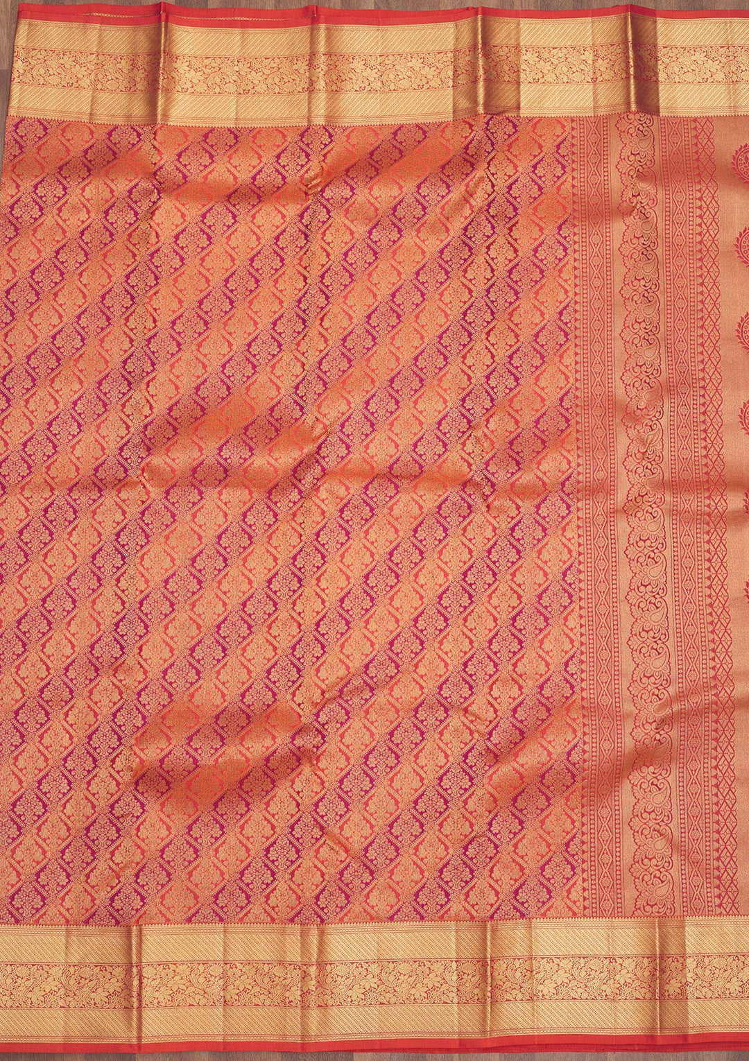 Orange Zariwork Pure Silk Saree