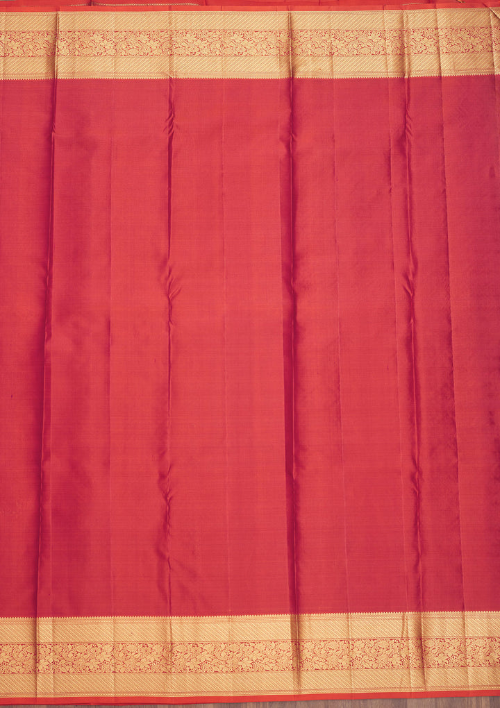 Orange Zariwork Pure Silk Saree