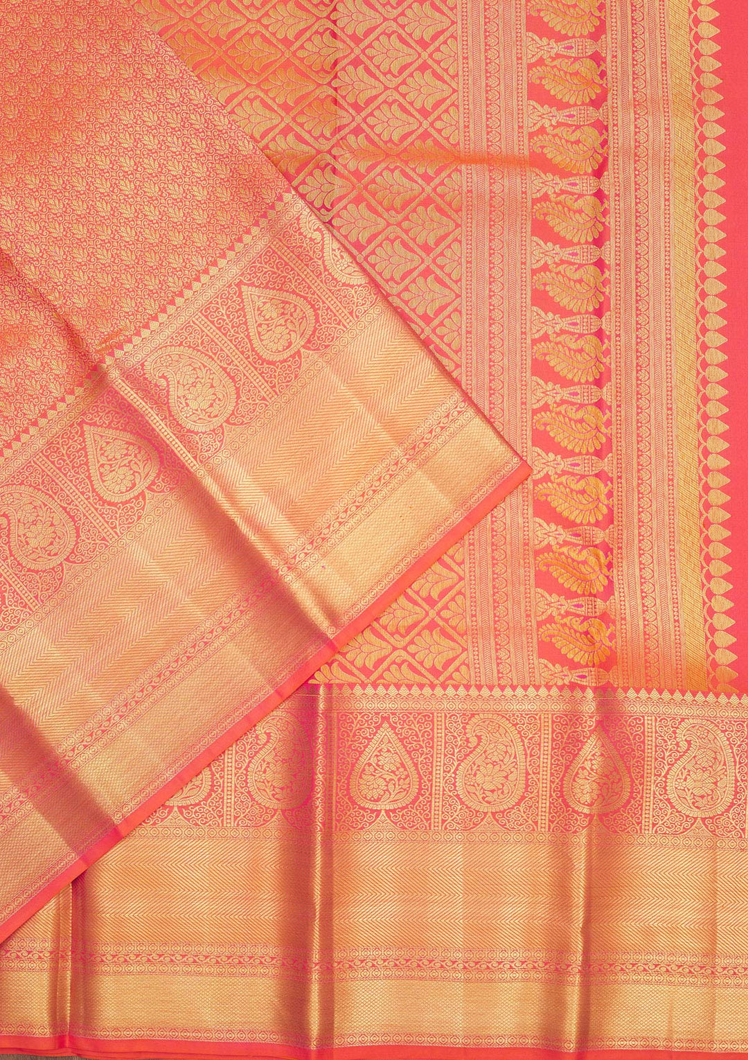 Orange Zariwork Pure Silk Saree