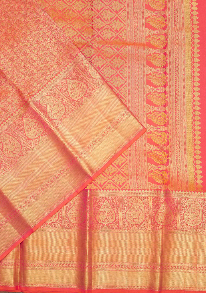 Orange Zariwork Pure Silk Saree