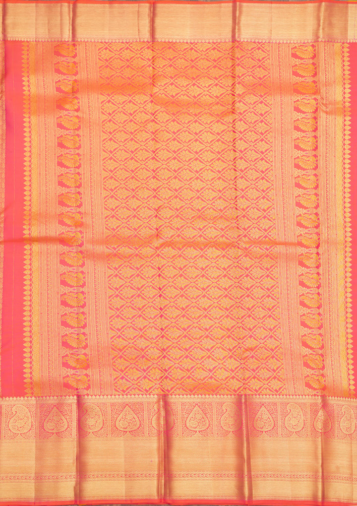 Orange Zariwork Pure Silk Saree