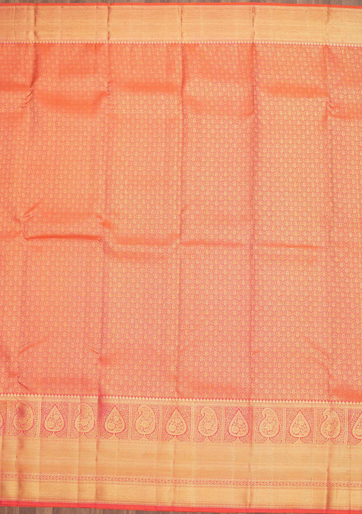Orange Zariwork Pure Silk Saree