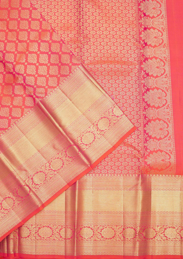 Orange Zariwork Pure Silk Saree