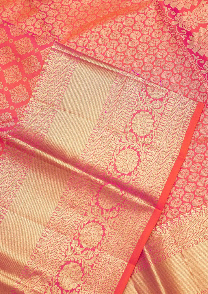 Orange Zariwork Pure Silk Saree