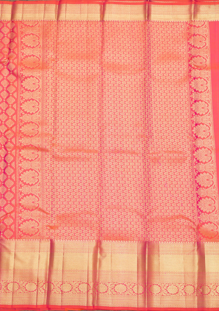 Orange Zariwork Pure Silk Saree