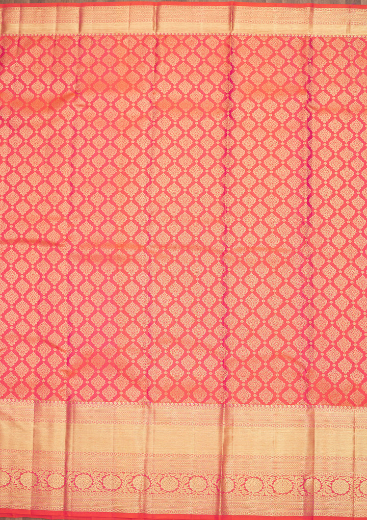 Orange Zariwork Pure Silk Saree