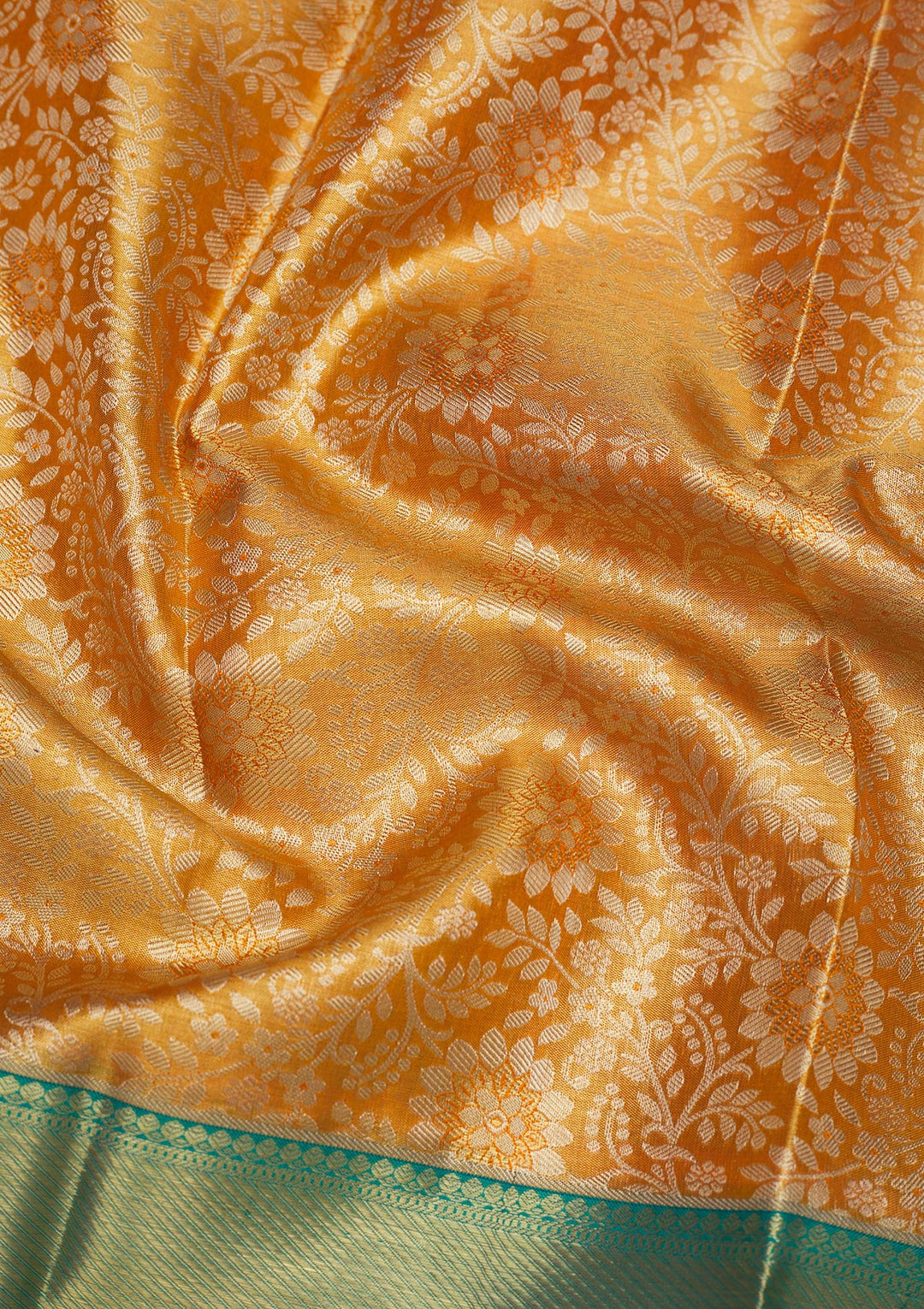 Orange Zariwork Pure Silk Saree