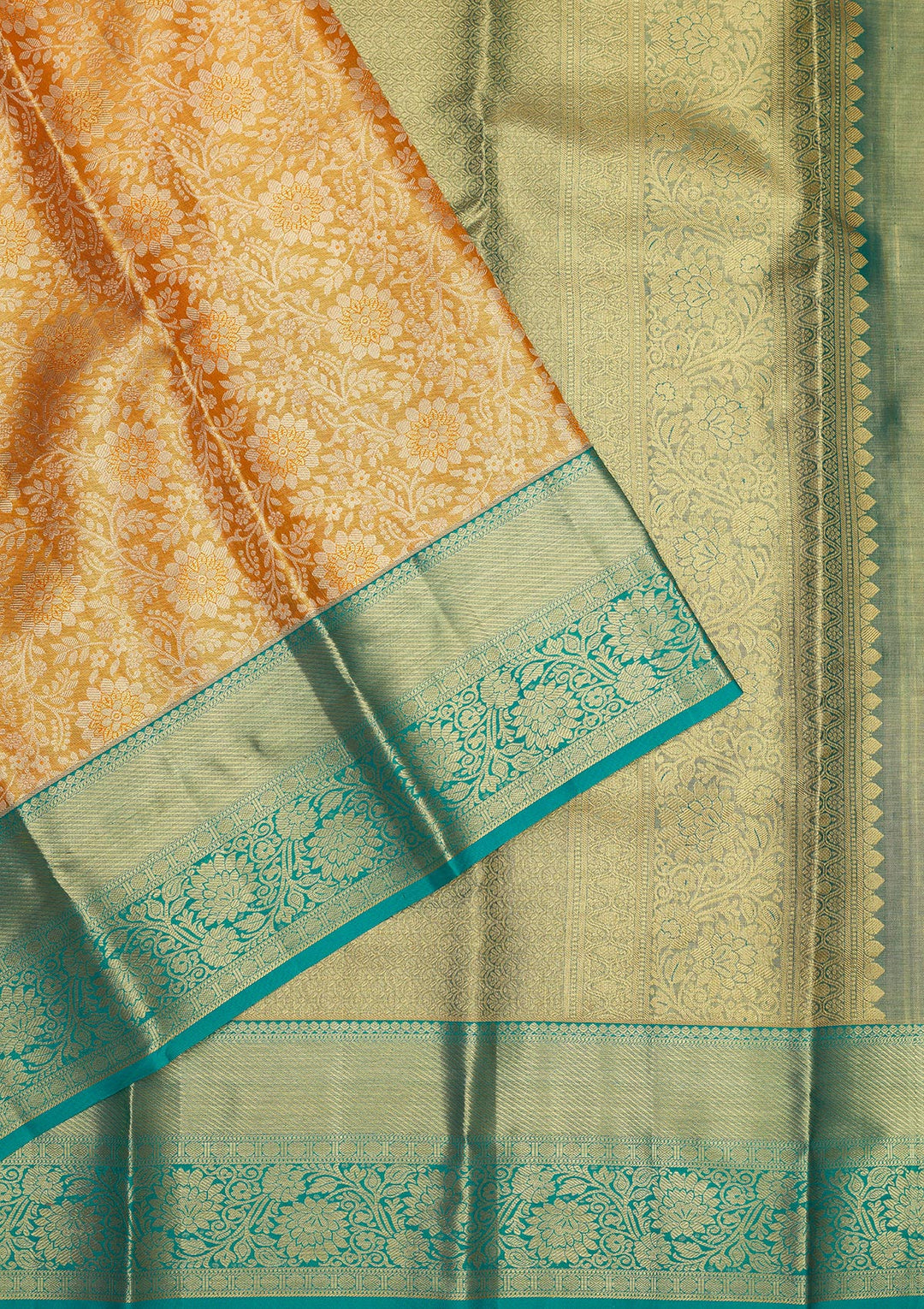 Orange Zariwork Pure Silk Saree