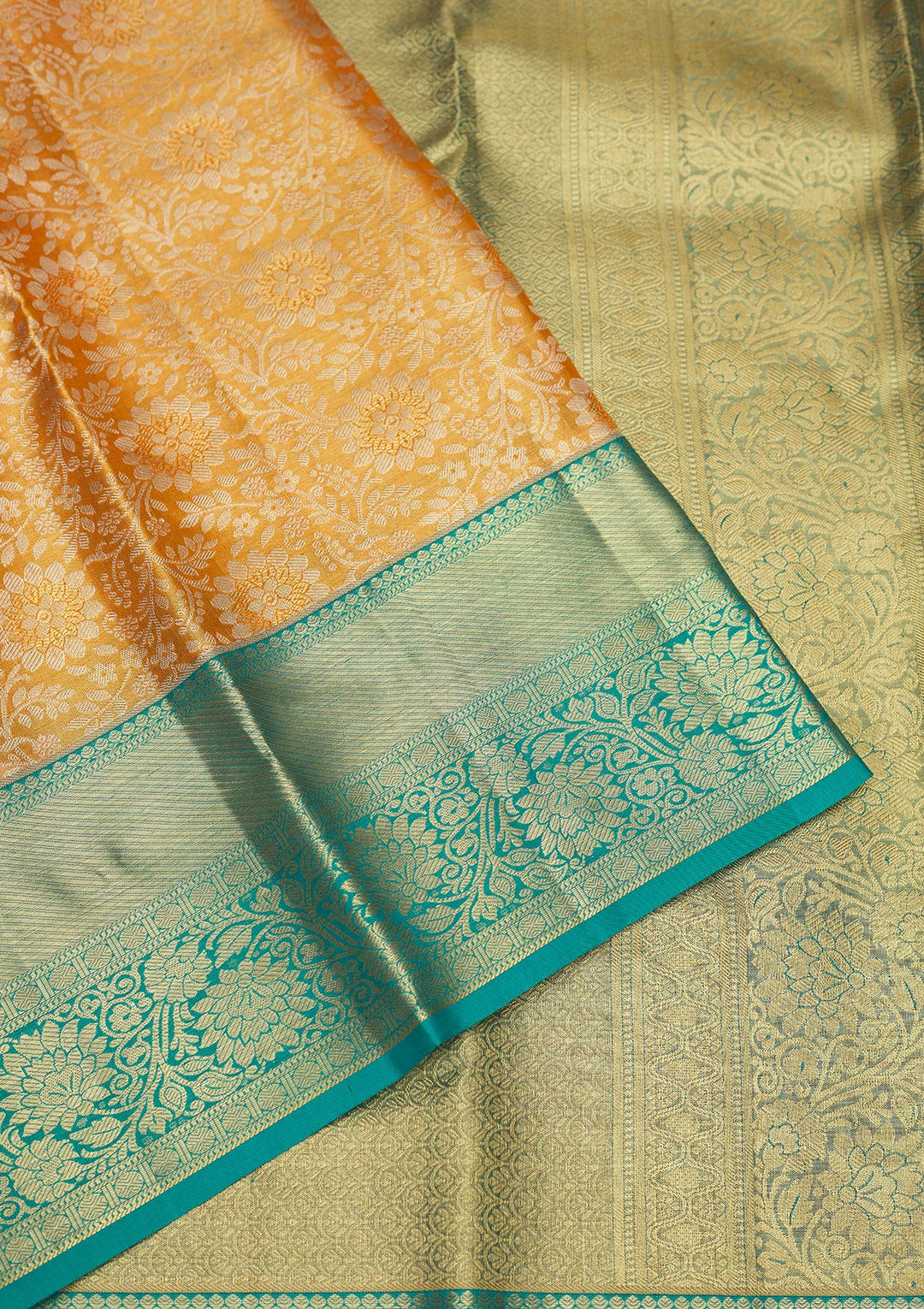 Orange Zariwork Pure Silk Saree