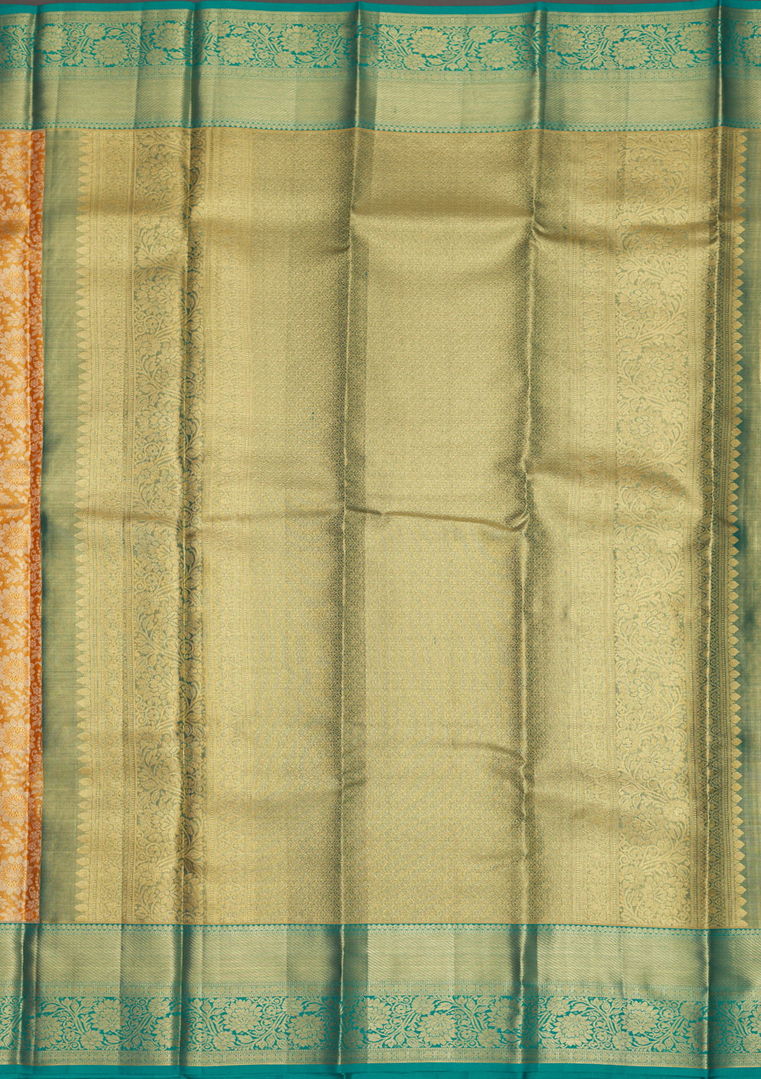 Orange Zariwork Pure Silk Saree
