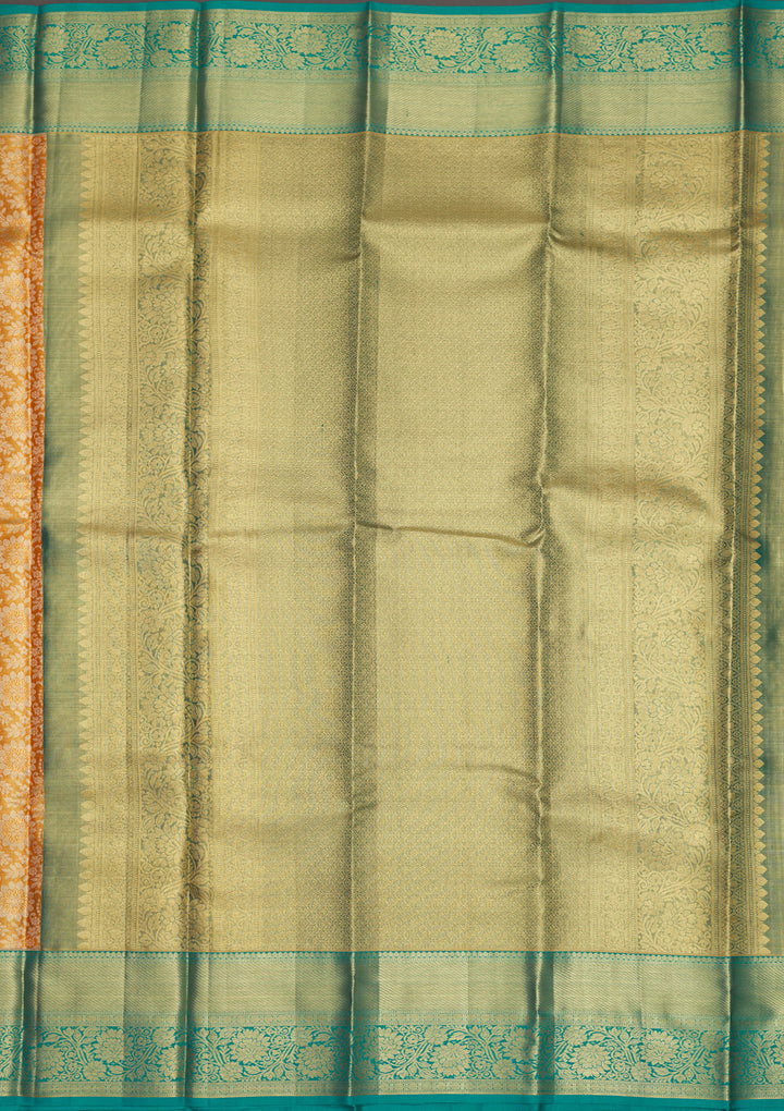 Orange Zariwork Pure Silk Saree