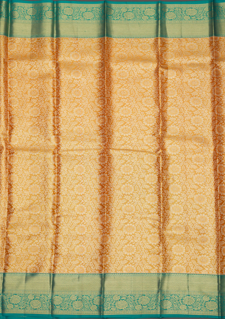 Orange Zariwork Pure Silk Saree