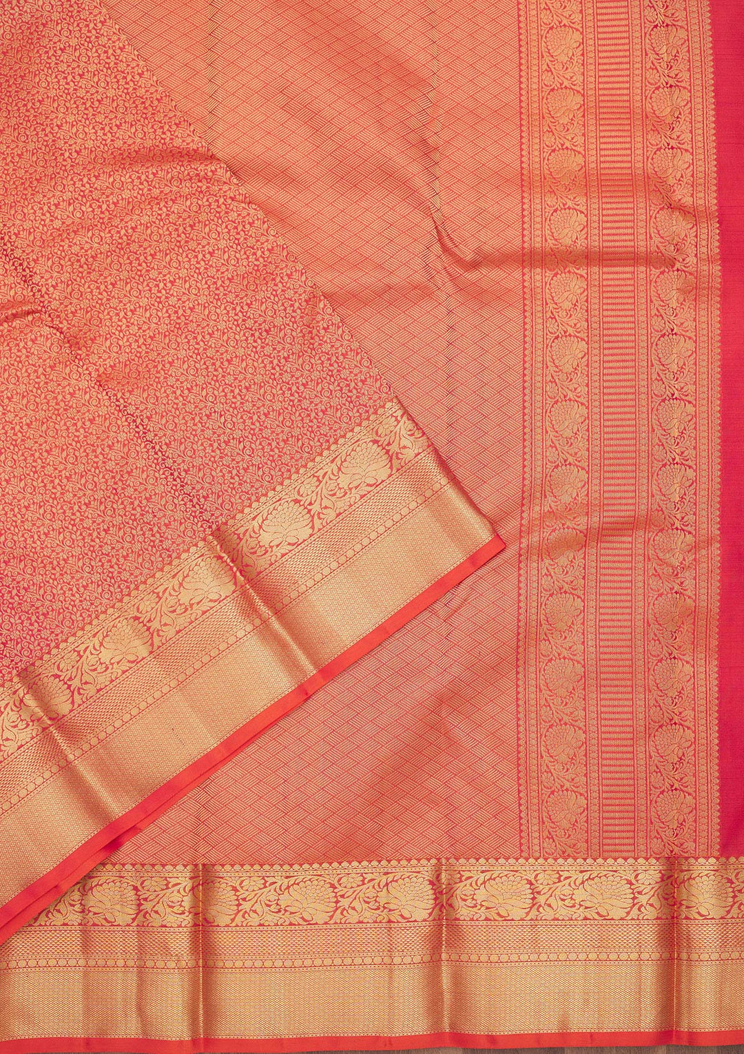 Orange Zariwork Pure Silk Saree