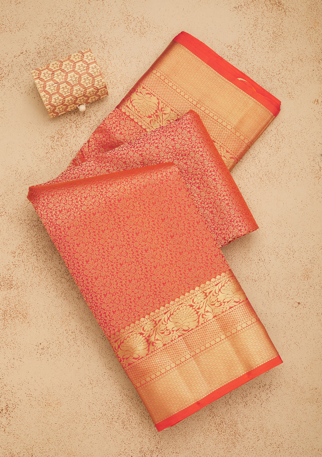 Orange Zariwork Pure Silk Saree