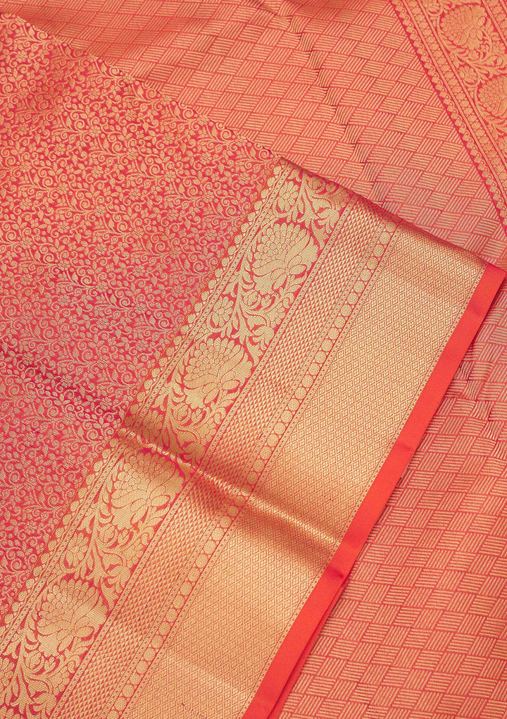 Orange Zariwork Pure Silk Saree