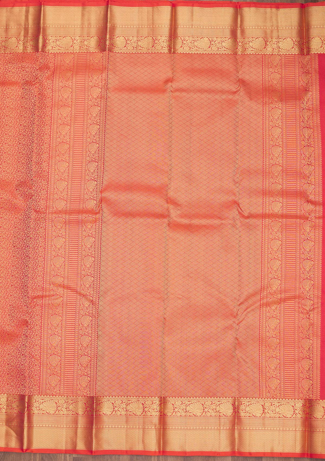 Orange Zariwork Pure Silk Saree