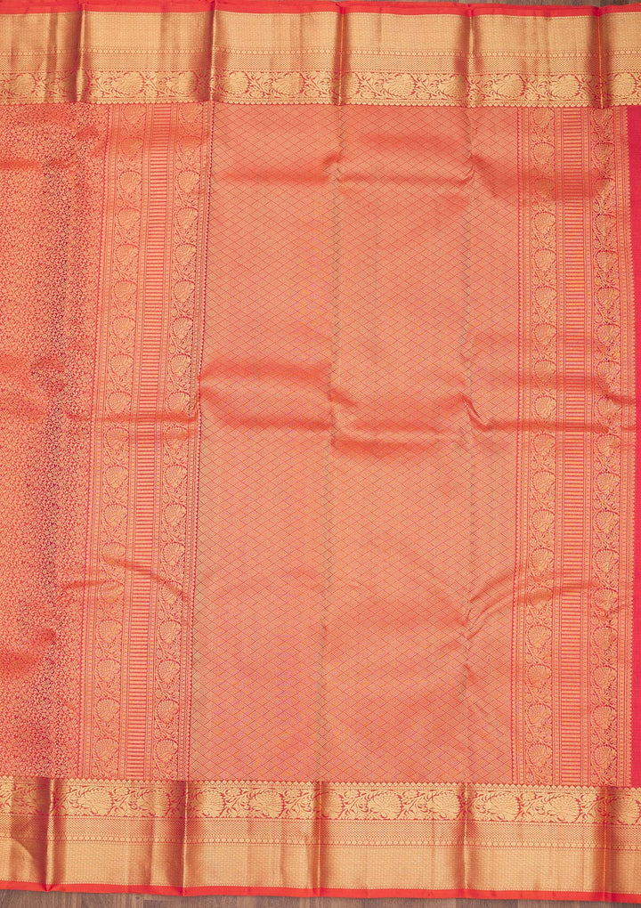 Orange Zariwork Pure Silk Saree