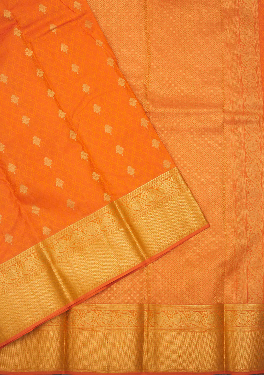 Orange Zariwork Pure Silk Saree
