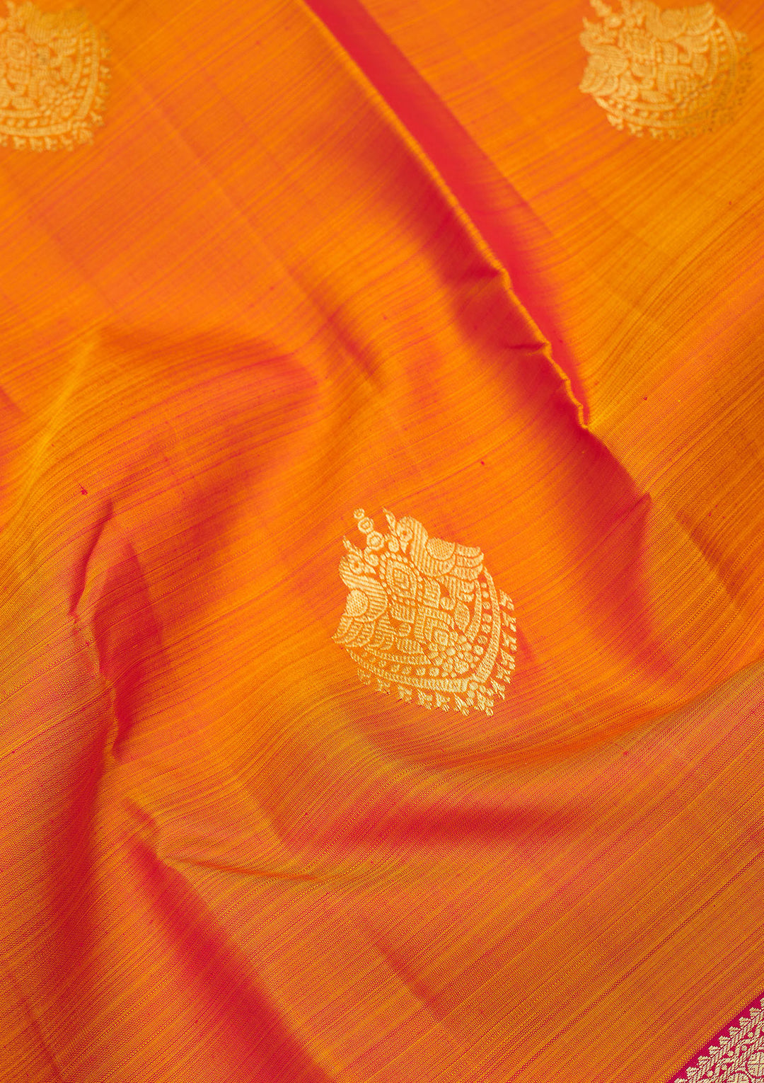 Orange Zariwork Pure Silk Saree