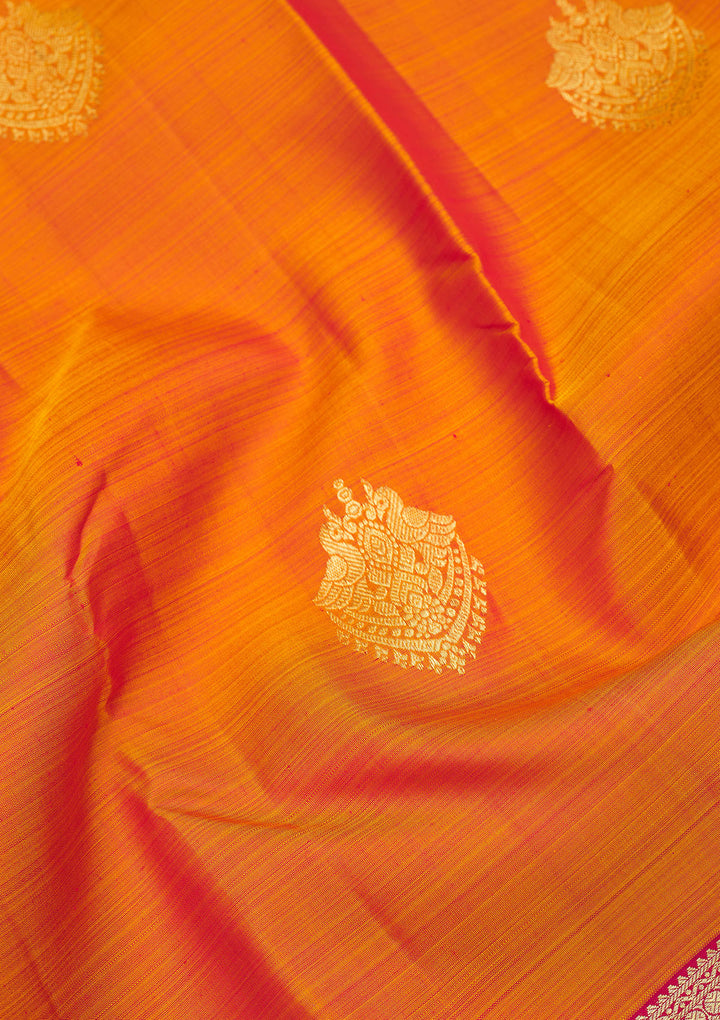 Orange Zariwork Pure Silk Saree